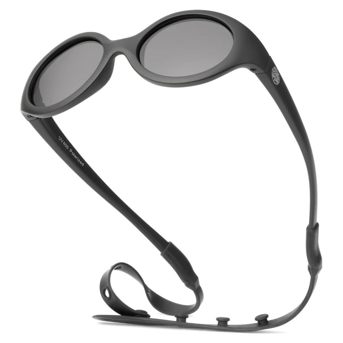 Gafas de sol polarizadas Baby Sunnies negras para bebés 0-24 meses