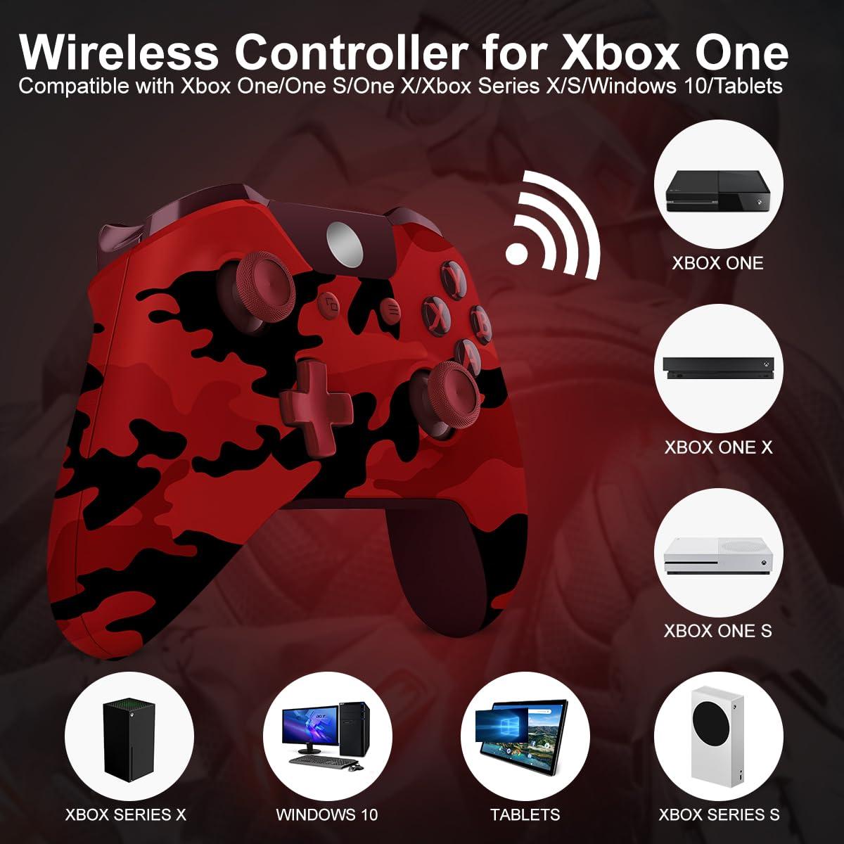 Controlador Inalámbrico Xbox One DZHI Camo Rojo Bluetooth