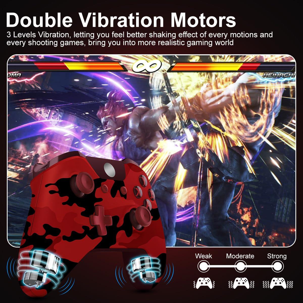 Controlador Inalámbrico Xbox One DZHI Camo Rojo Bluetooth