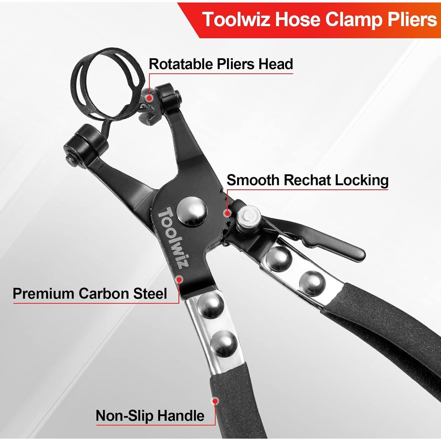 Pinzas para Abrazaderas de Manguera Toolwiz 215mm Antideslizante