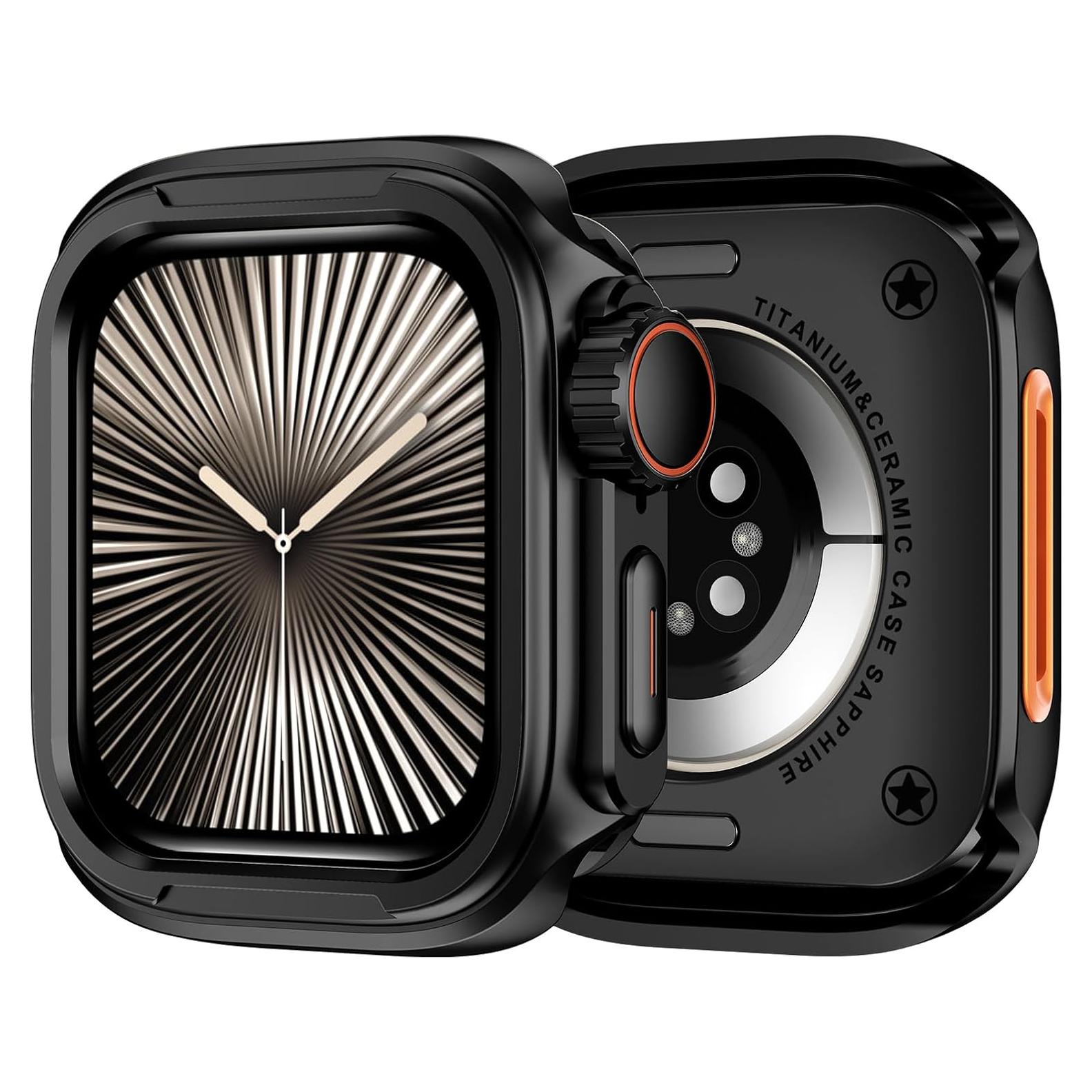 Funda Metálica 2 en 1 ZZDZZ para Apple Watch 10 46mm Negra