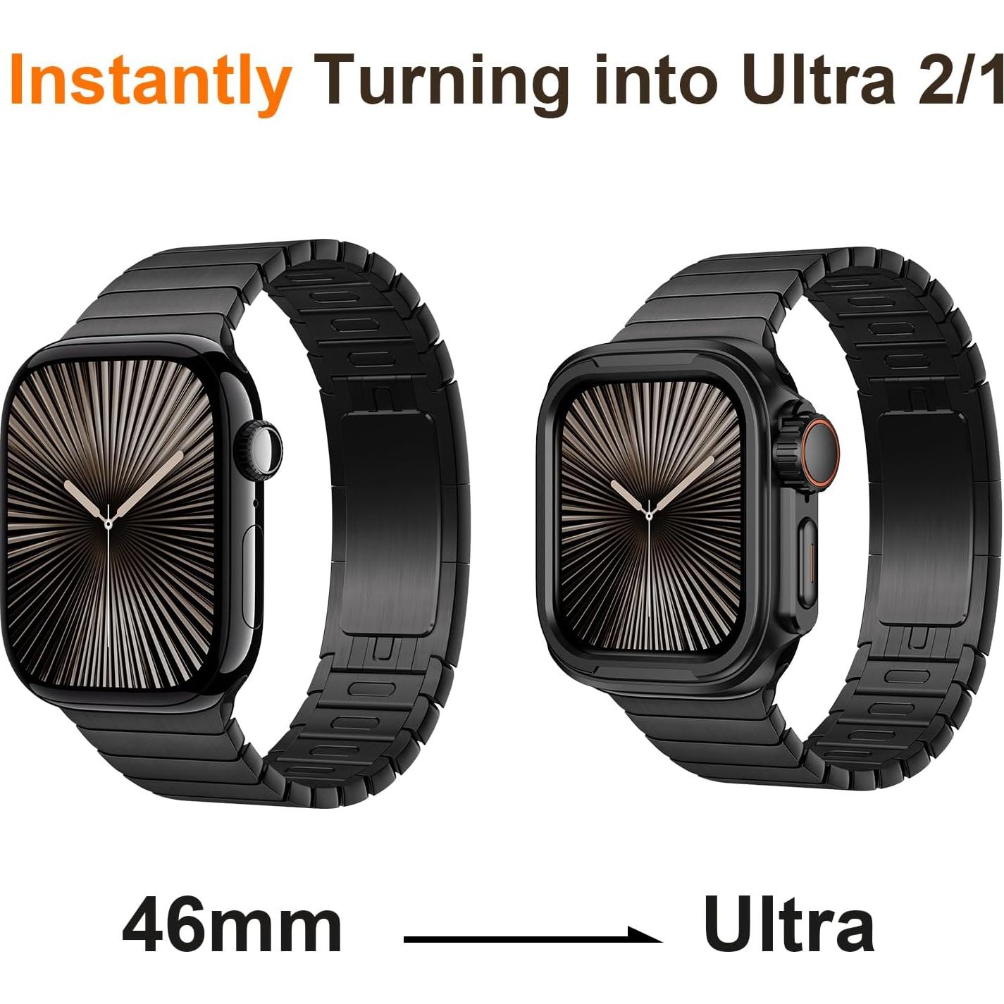 Funda Metálica 2 en 1 ZZDZZ para Apple Watch 10 46mm Negra