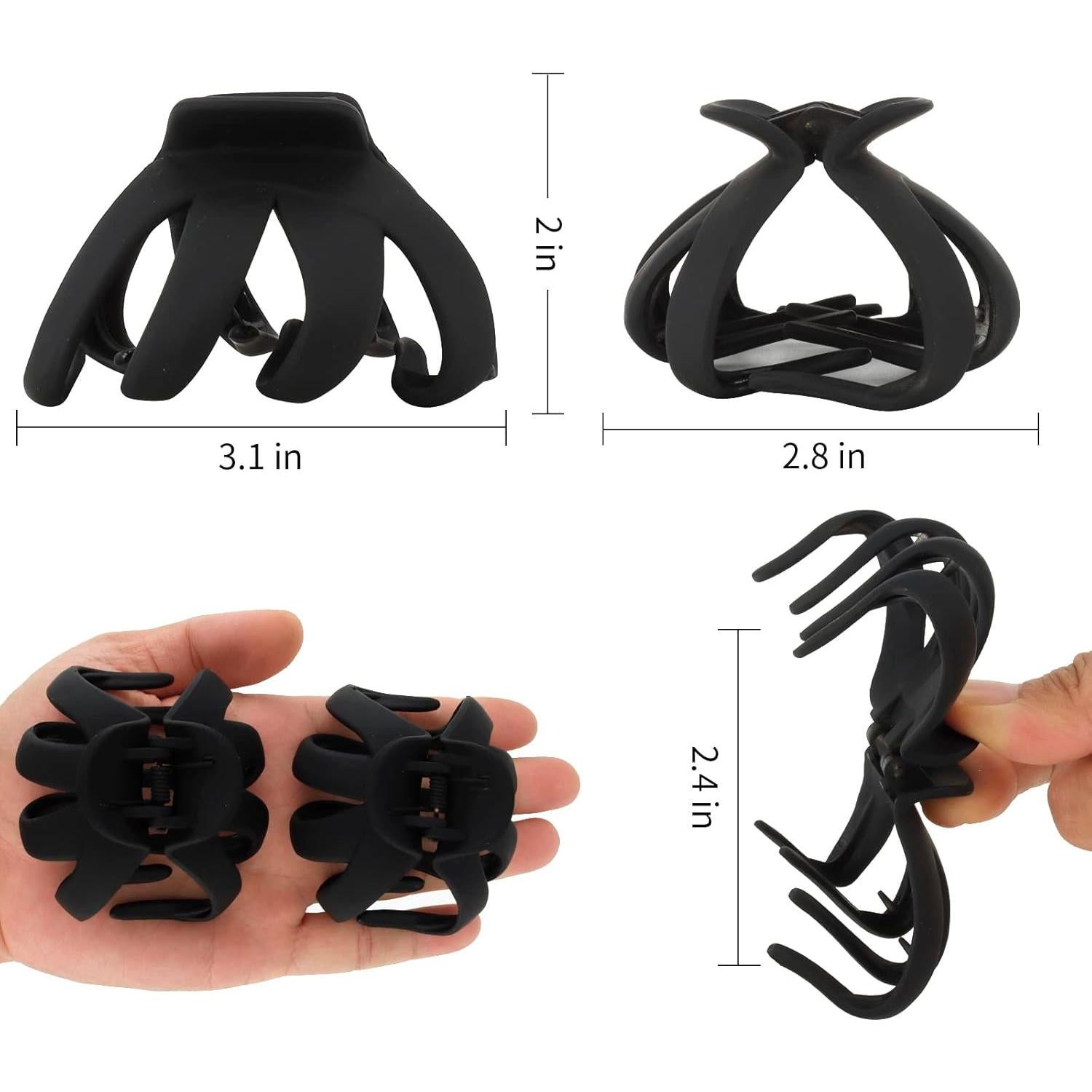 Clips de Garra para Cabello COCIDE 4 Piezas Antideslizantes 8 cm