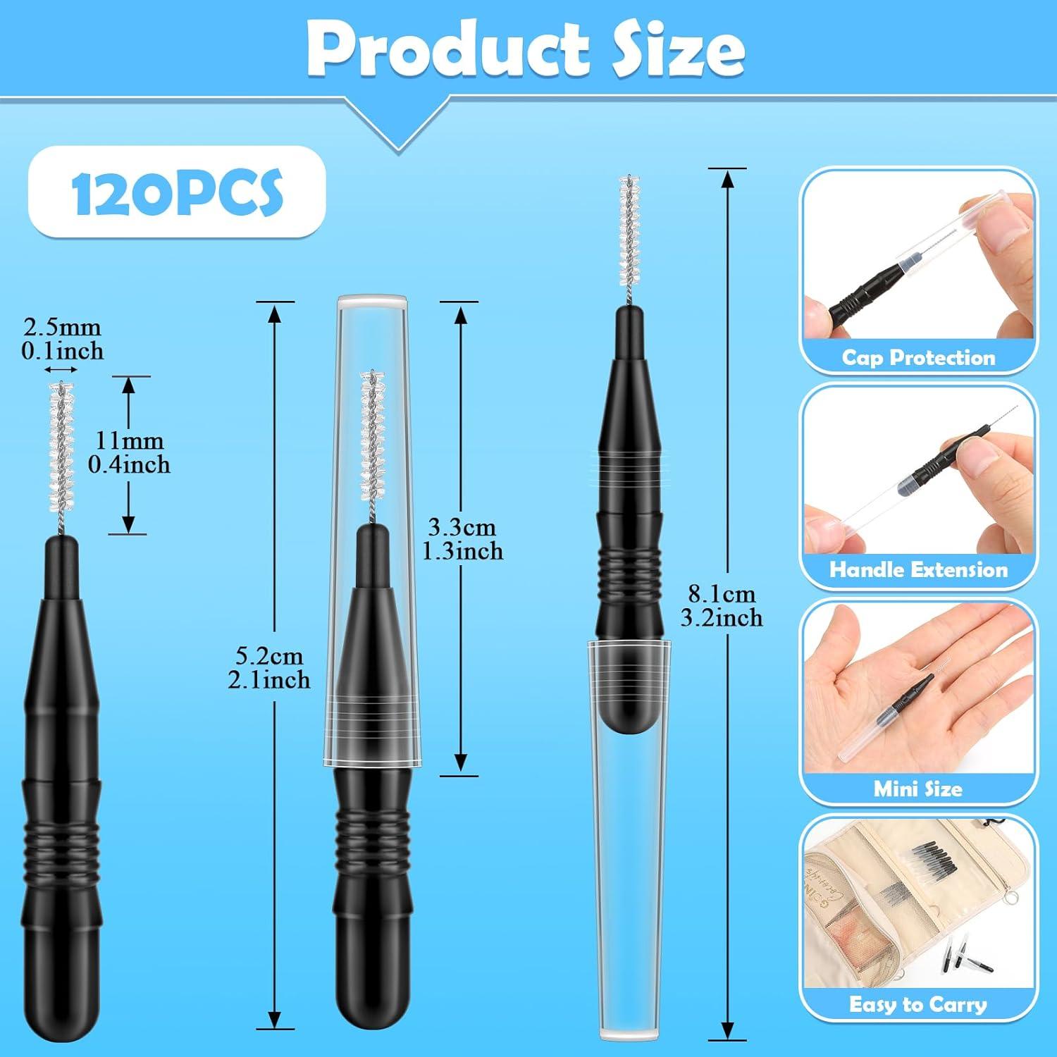 120 Cepillos Interdentales ROADPLUM, Cerdas Suaves 360° para Brackets