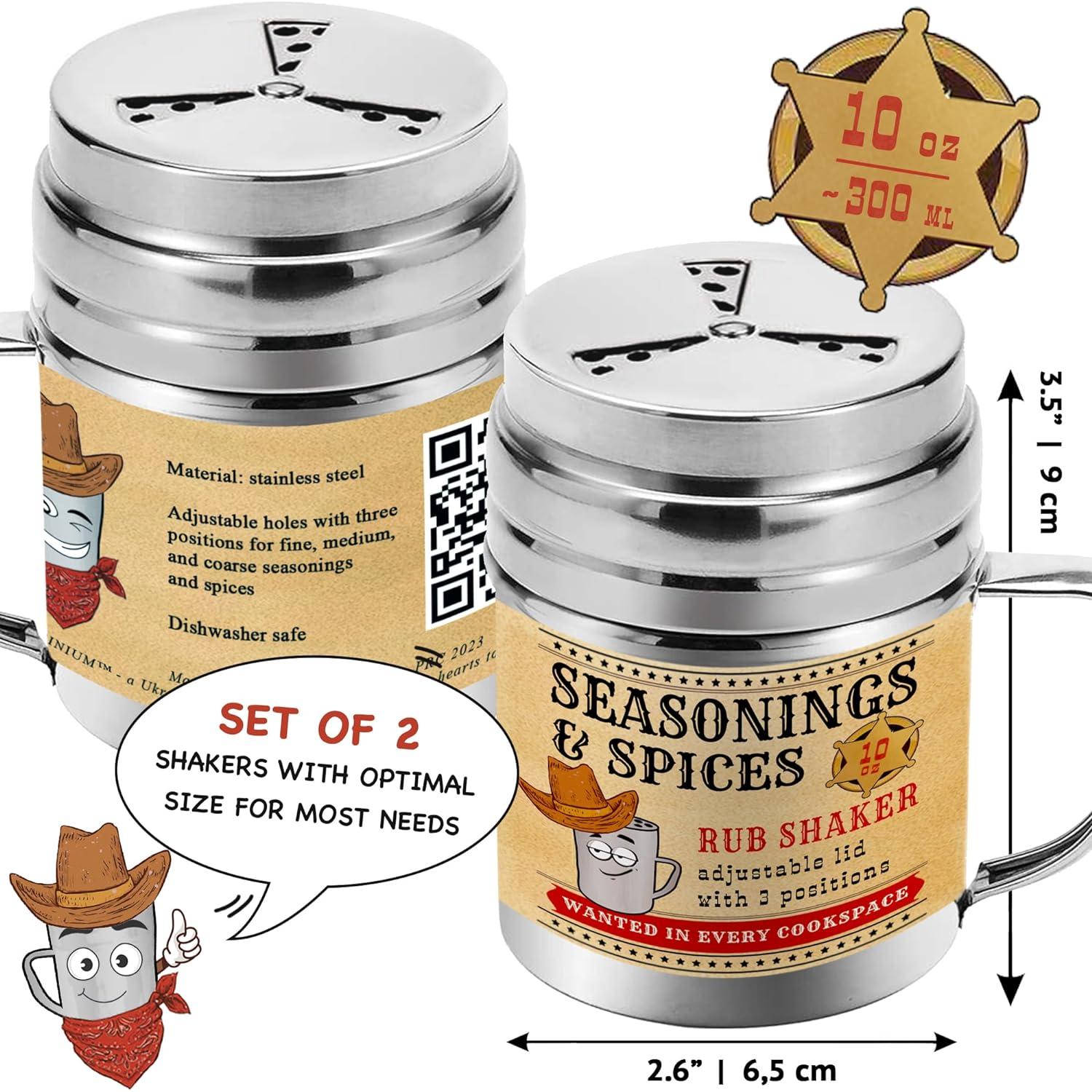 Paquete de 2 Envases de Especias CUSINIUM 10 oz con Tapa Ajustable