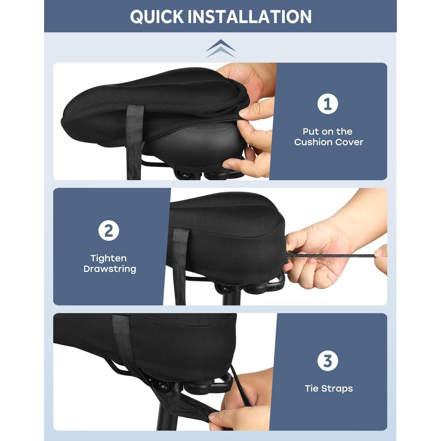 Funda de Asiento de Bicicleta MXMXK Gel Acolchada Negra