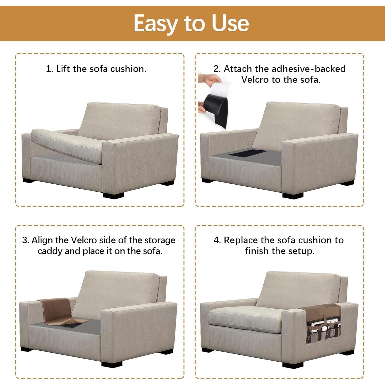 Soporte de Revistas para Sofá WOMACO Marrón 40.64x88.9 cm