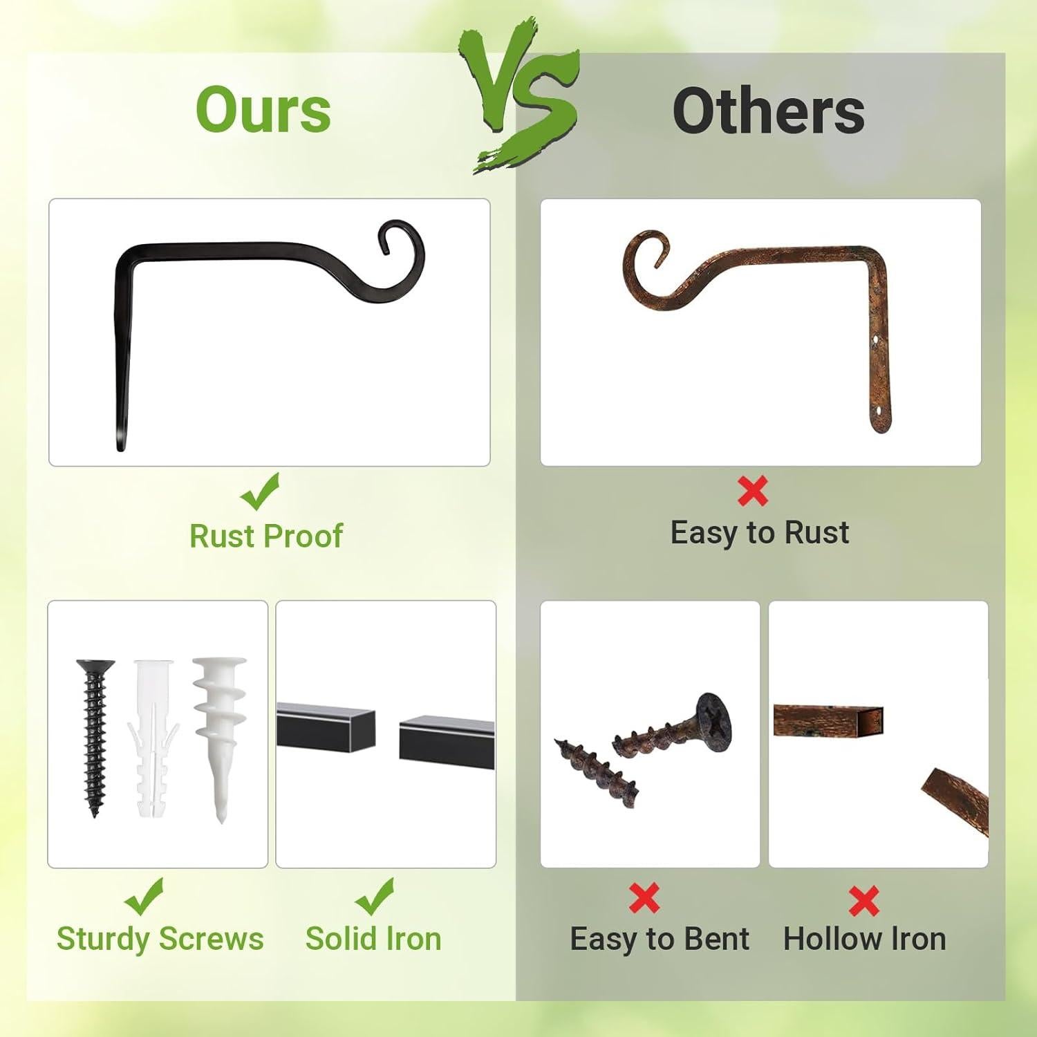 Soporte de Planta Colgante Mkono 15 cm Metal Negro 2 Piezas