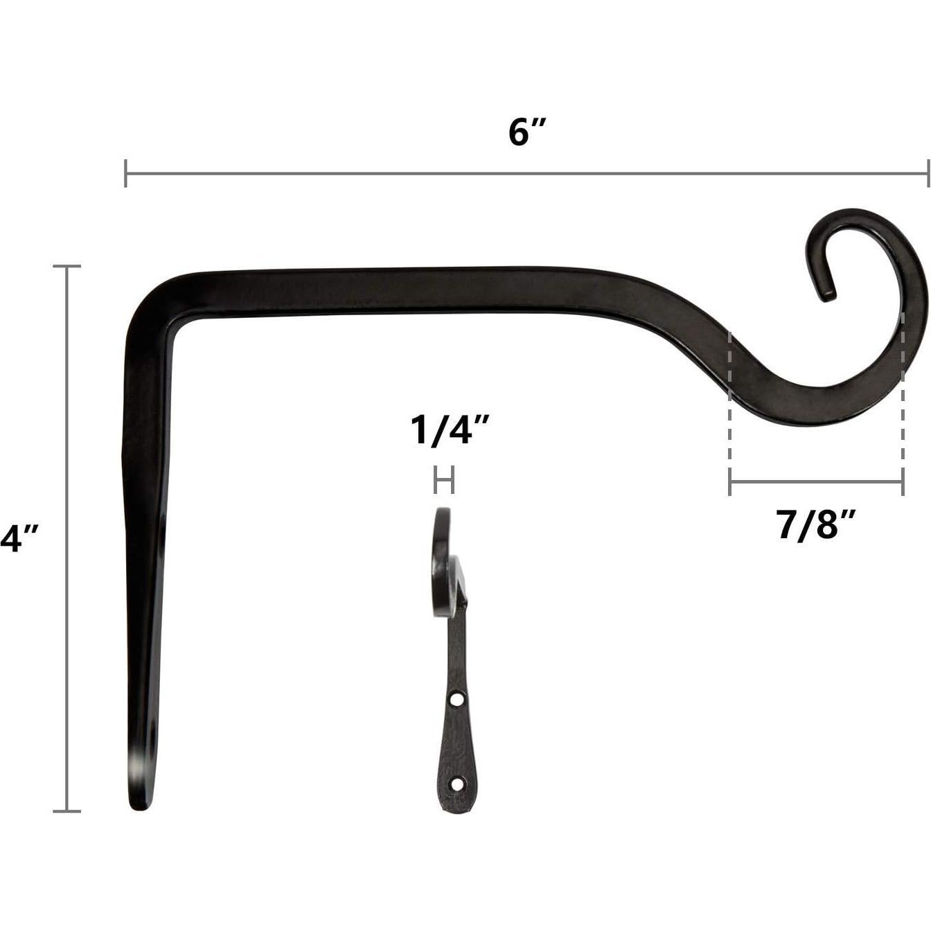 Soporte de Planta Colgante Mkono 15 cm Metal Negro 2 Piezas