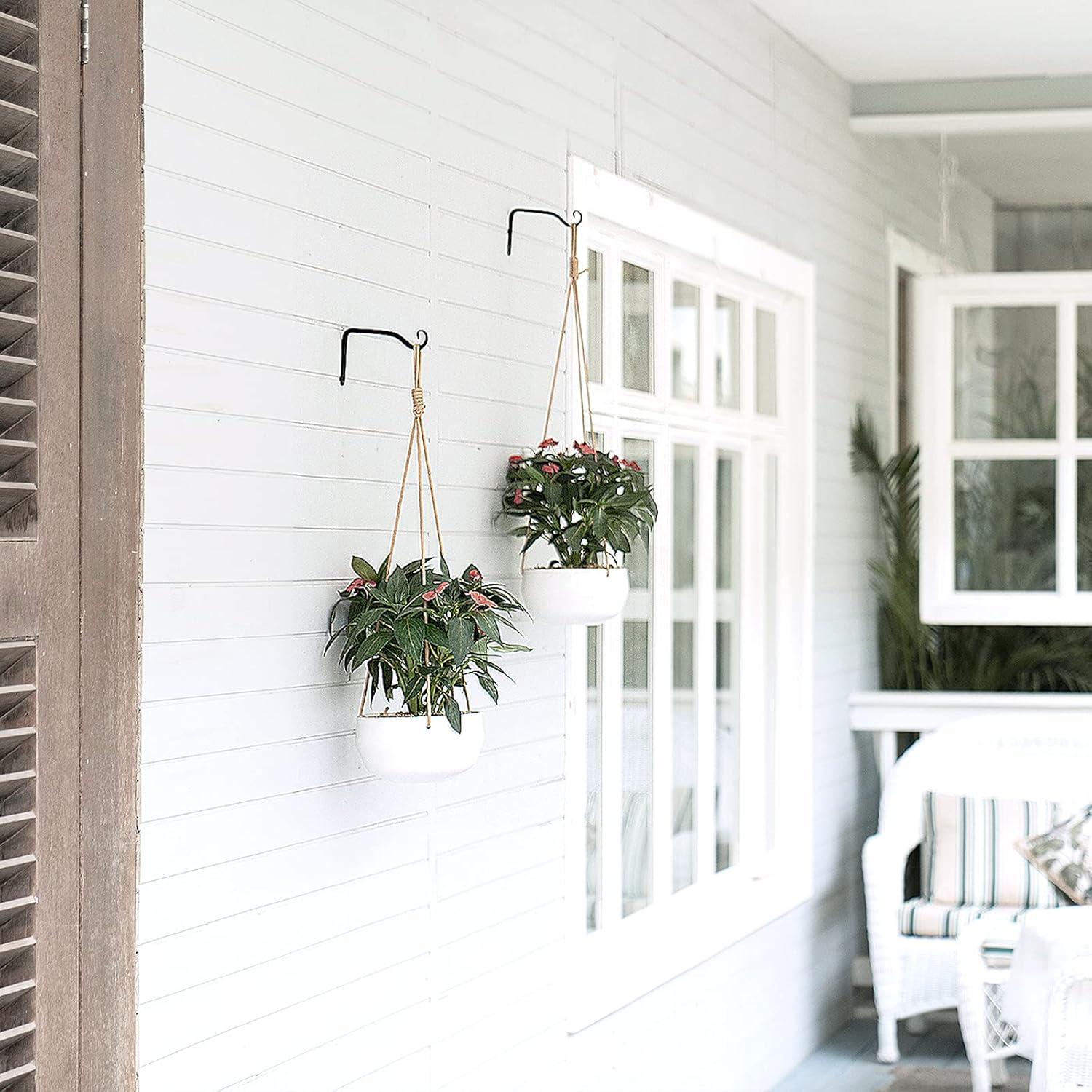 Soporte de Planta Colgante Mkono 15 cm Metal Negro 2 Piezas