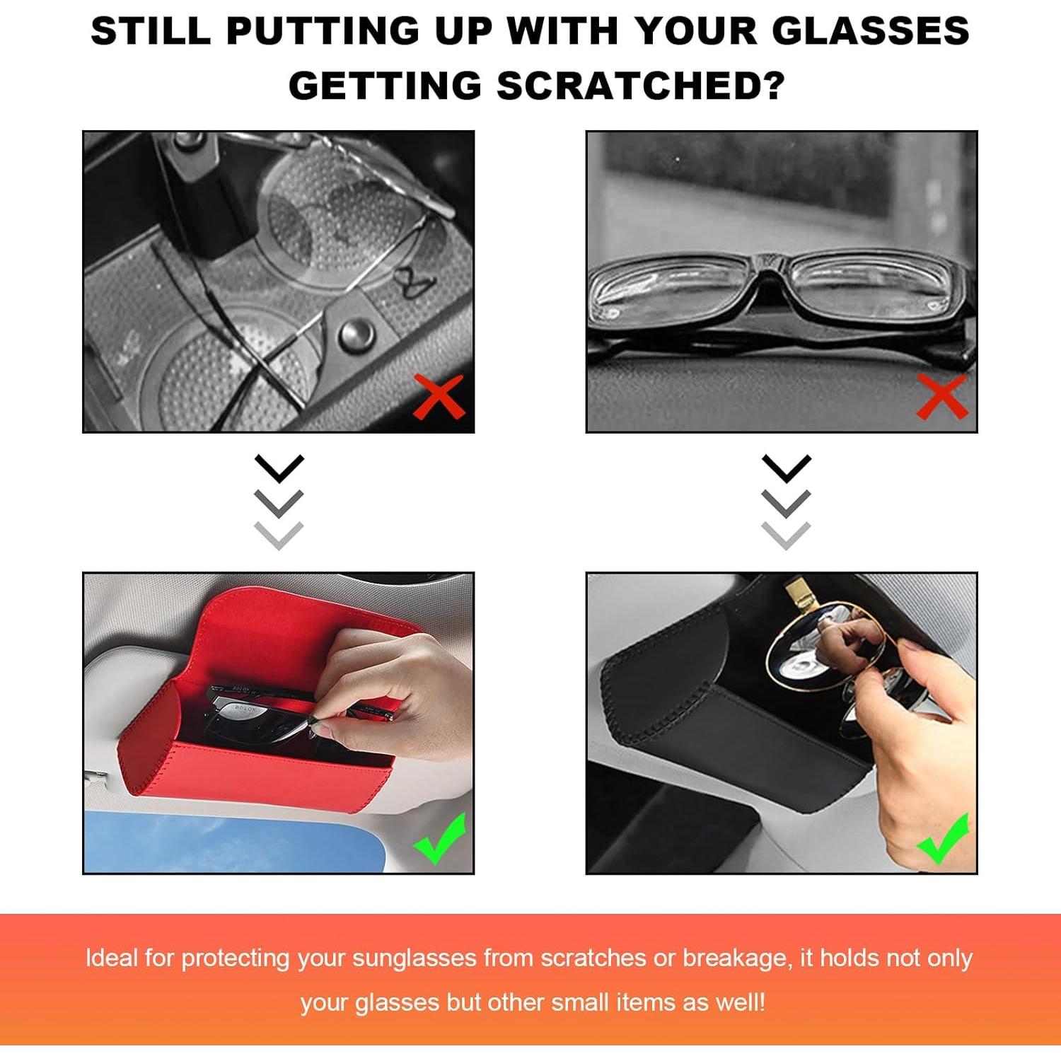 Soporte de Gafas de Sol MUQIDA para Visera de Coche - Beige