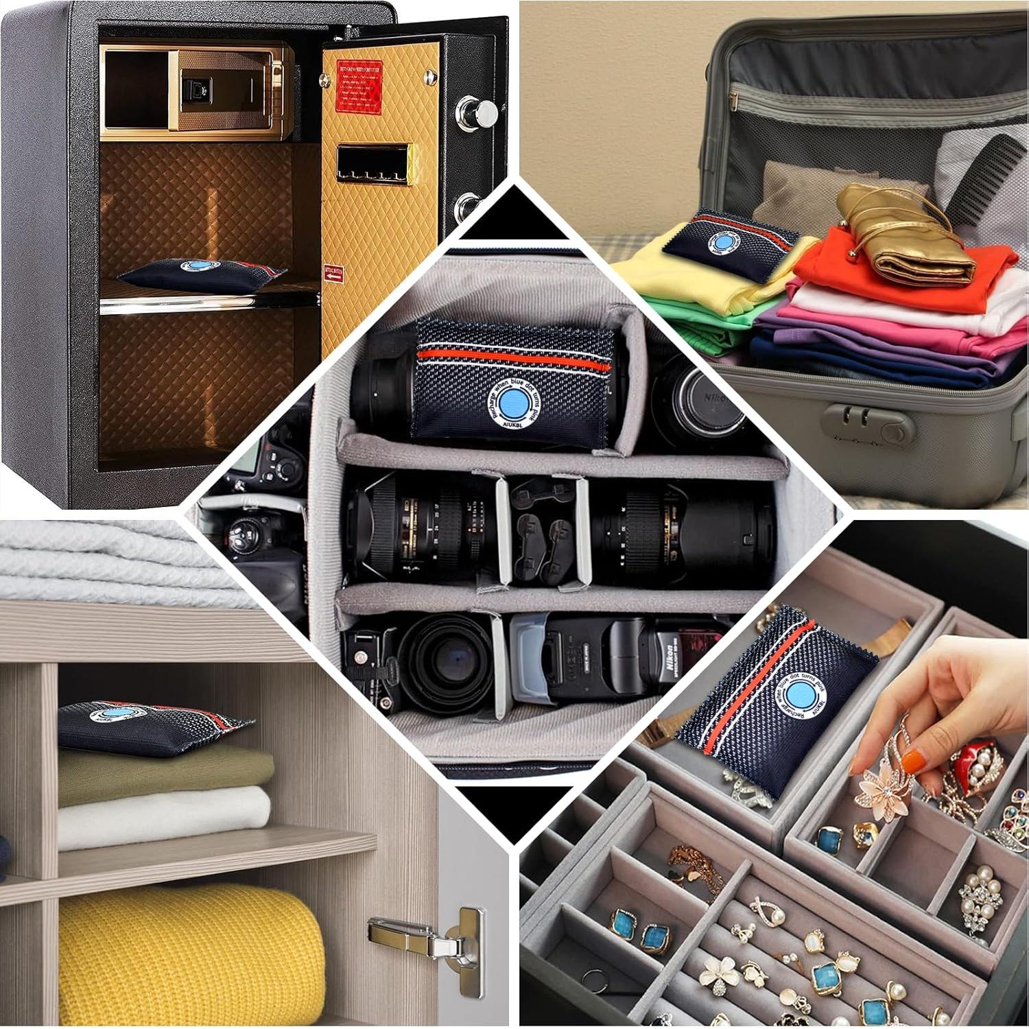 Deshumidificador Recargable 120g AIUKBL - Gel de Silica para Armarios y Coches