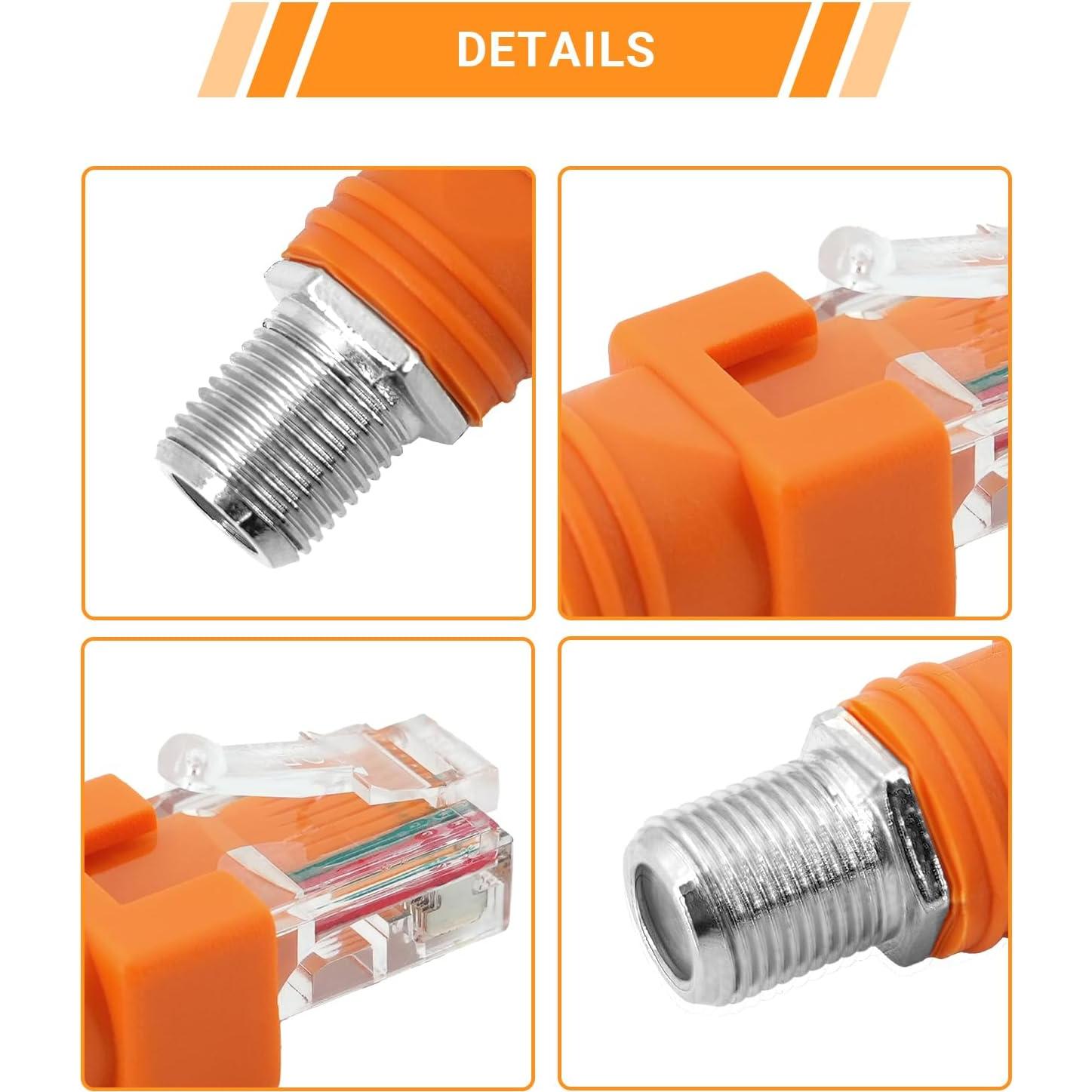 Adaptador Coaxial F a RJ45 Elecbee 5.97g Instalación Fácil