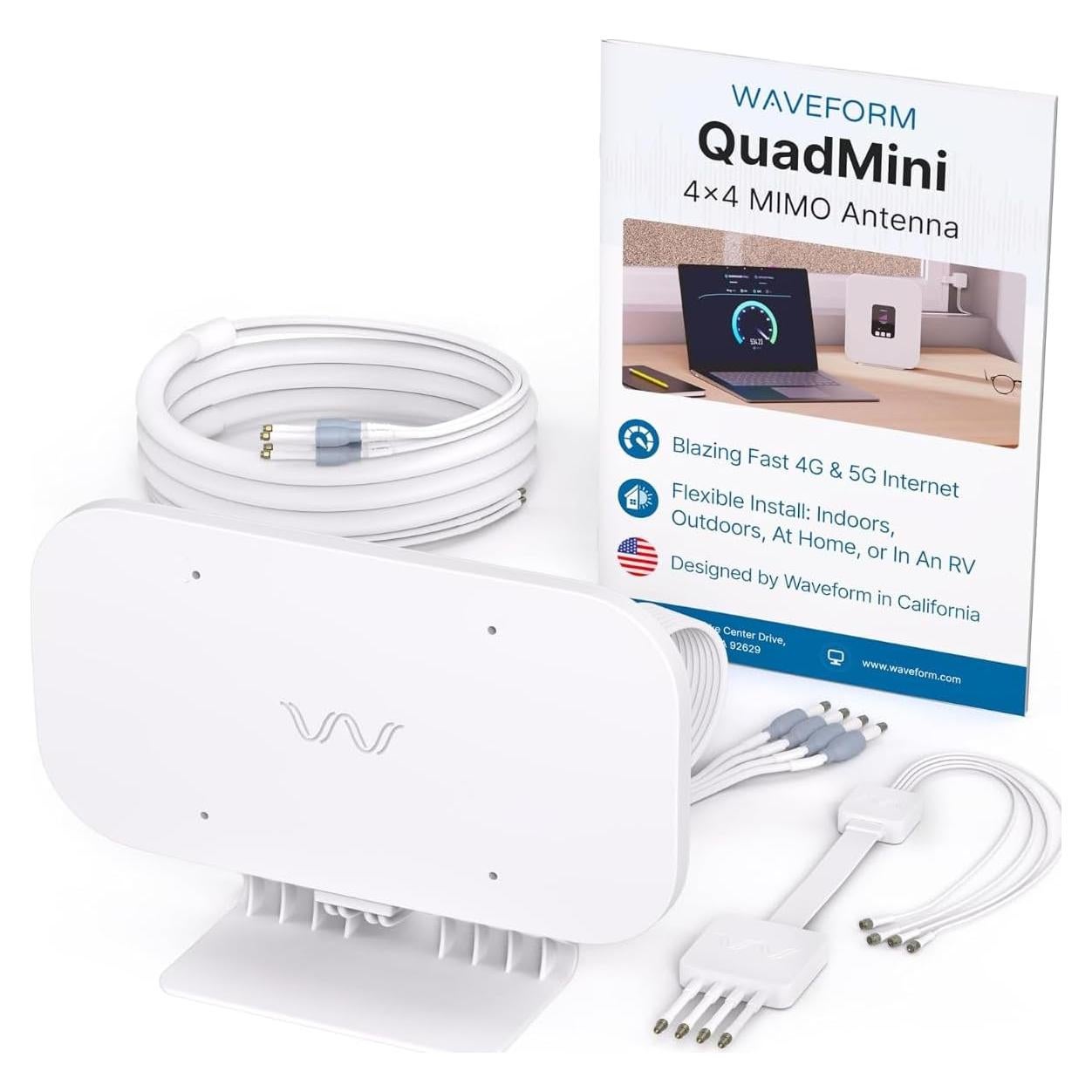 Antena Externa Waveform QuadMini 4x4 MIMO 5G - Kit Completo