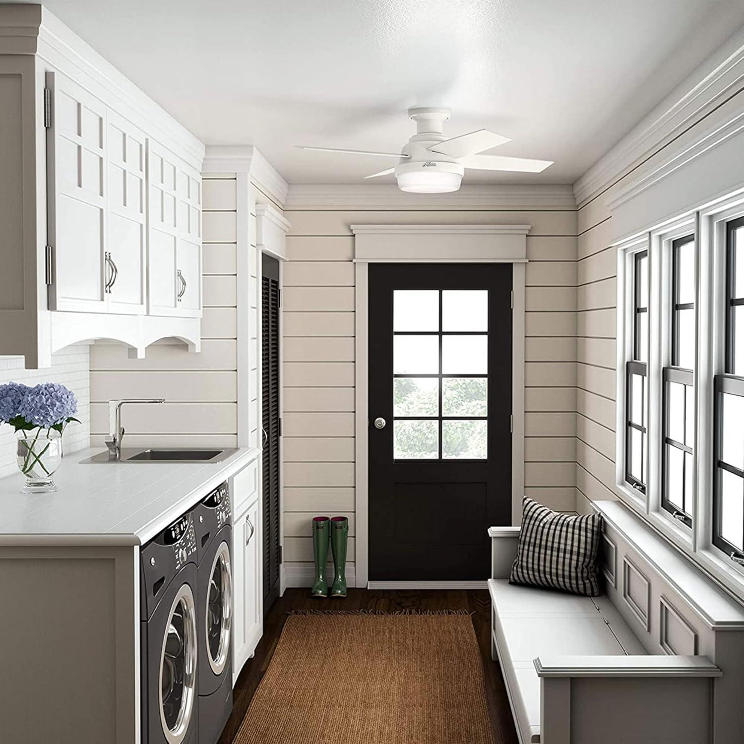 Ventilador de Techo Hunter Dempsey 44" LED Control Remoto Blanco