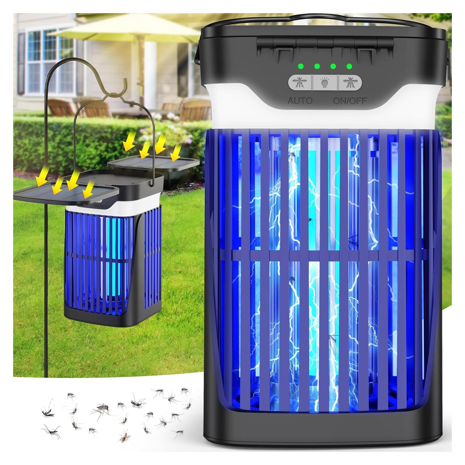 Zapper Solar de Insectos ZECHUAN 4200V para Jardín y Camping
