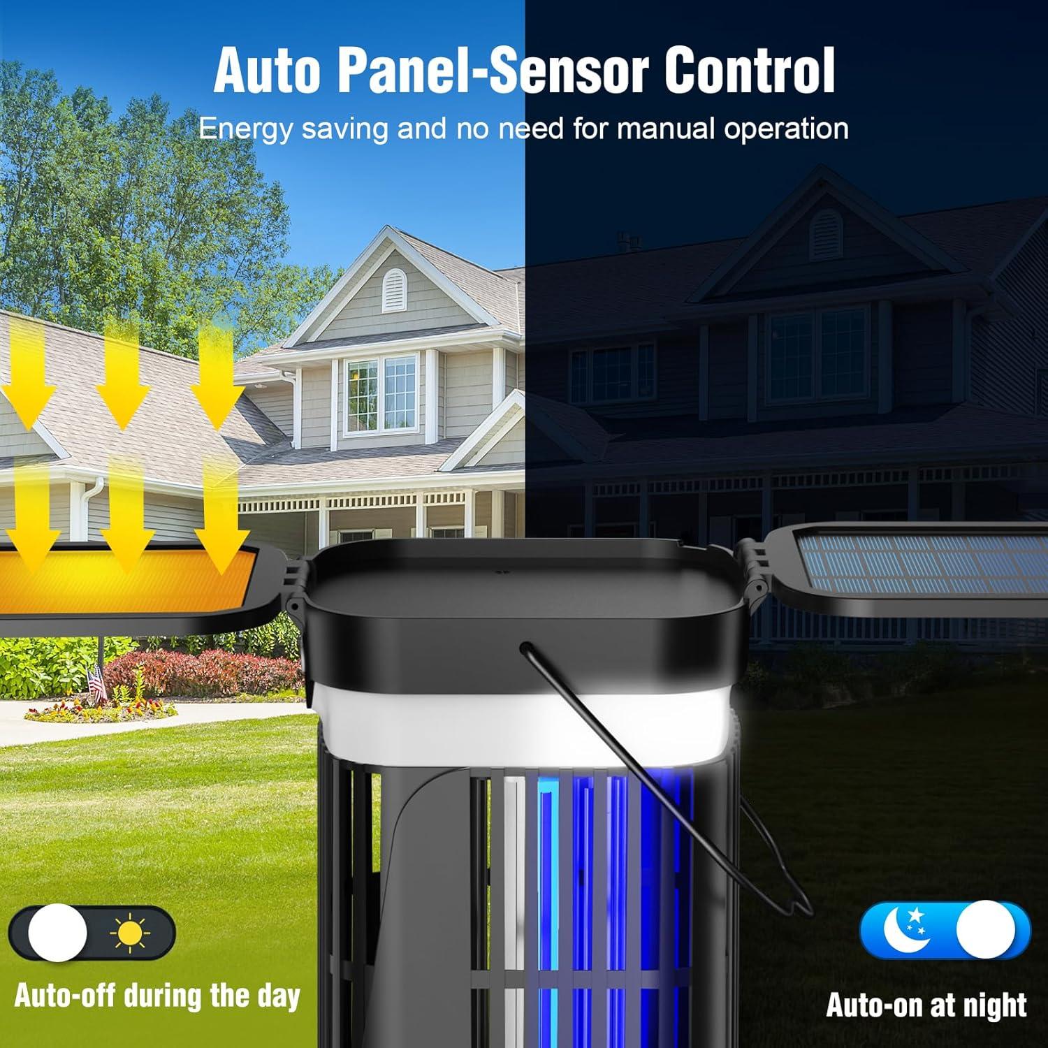 Zapper Solar de Insectos ZECHUAN 4200V para Jardín y Camping