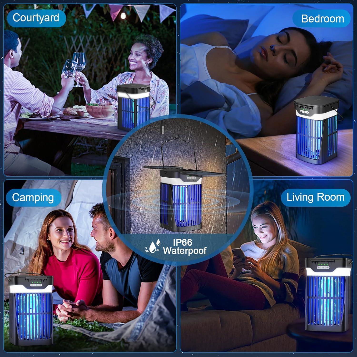 Zapper Solar de Insectos ZECHUAN 4200V para Jardín y Camping