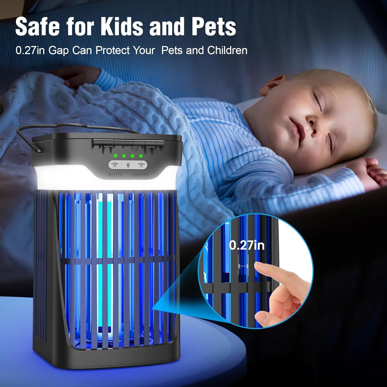 Zapper Solar de Insectos ZECHUAN 4200V para Jardín y Camping