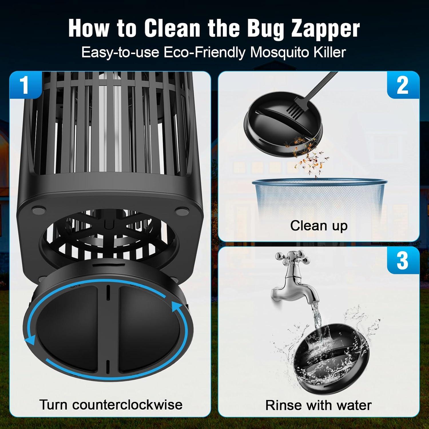 Zapper Solar de Insectos ZECHUAN 4200V para Jardín y Camping