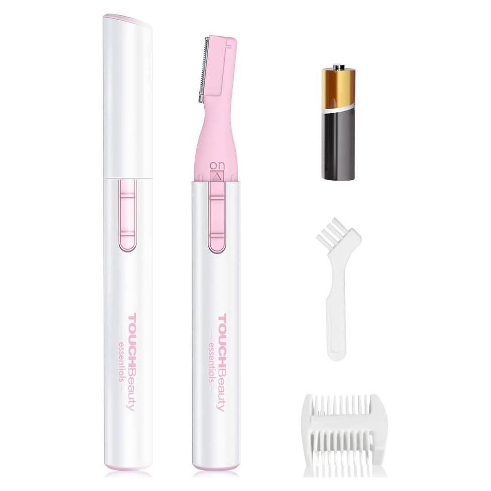 Recortador de cejas eléctrico TOUCHBeauty rosa, compacto y portátil