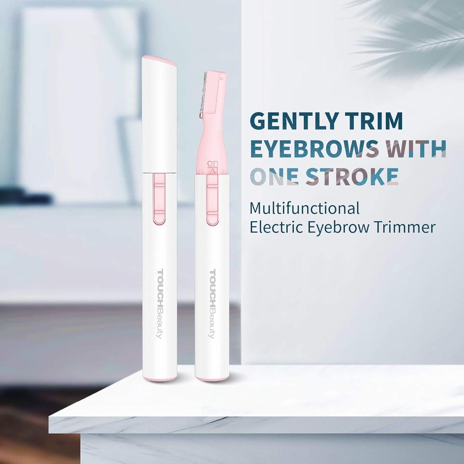 Recortador de cejas eléctrico TOUCHBeauty rosa, compacto y portátil