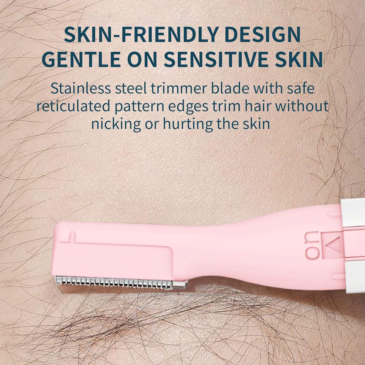 Recortador de cejas eléctrico TOUCHBeauty rosa, compacto y portátil