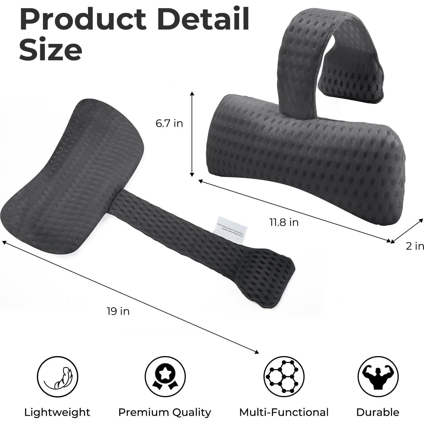 Almohada para Reposacabezas Vanstormy Gris Ajustable para Jacuzzi