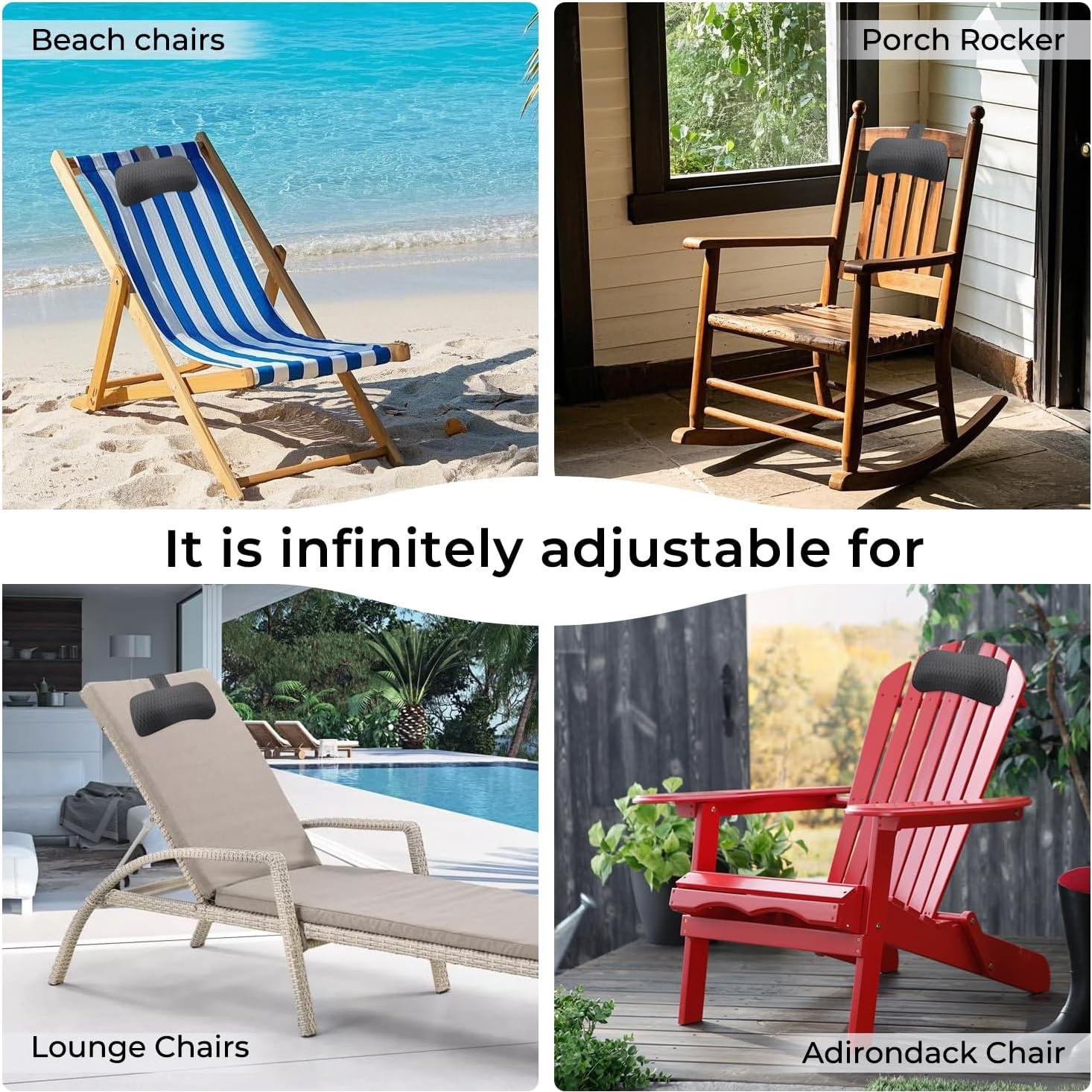 Almohada para Reposacabezas Vanstormy Gris Ajustable para Jacuzzi