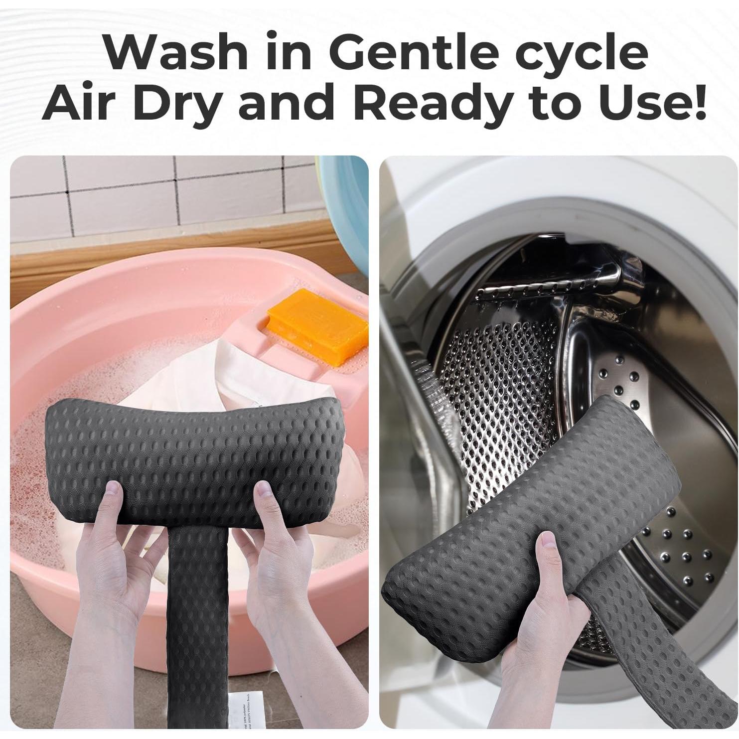 Almohada para Reposacabezas Vanstormy Gris Ajustable para Jacuzzi