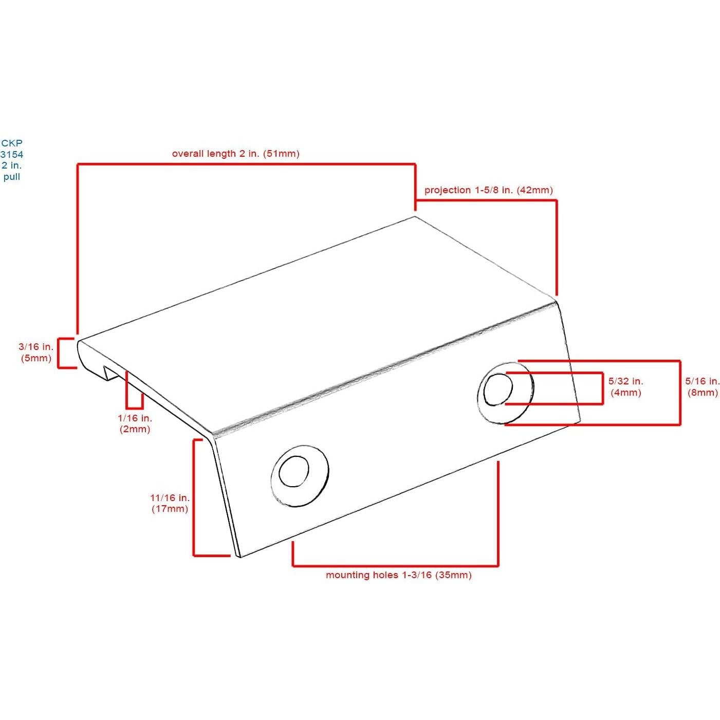 Tirador de borde CKP 51mm oro rosa cepillado fácil instalación