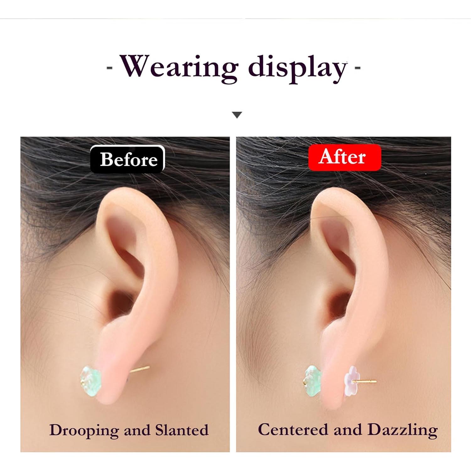 Silicone Earring Backs Stopper for Piercings, Clear Plum Blossom Support Patches, Piercing Stabilizer Discs for Healing Non Pull Piercing (100 pcs)