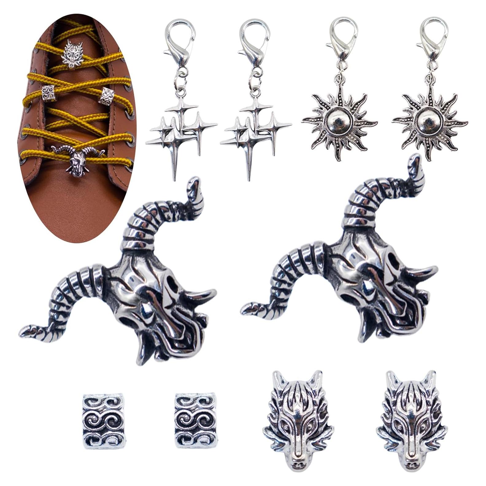 Encantos de Calavera para Zapatos Metalizados - Estilo Cabra