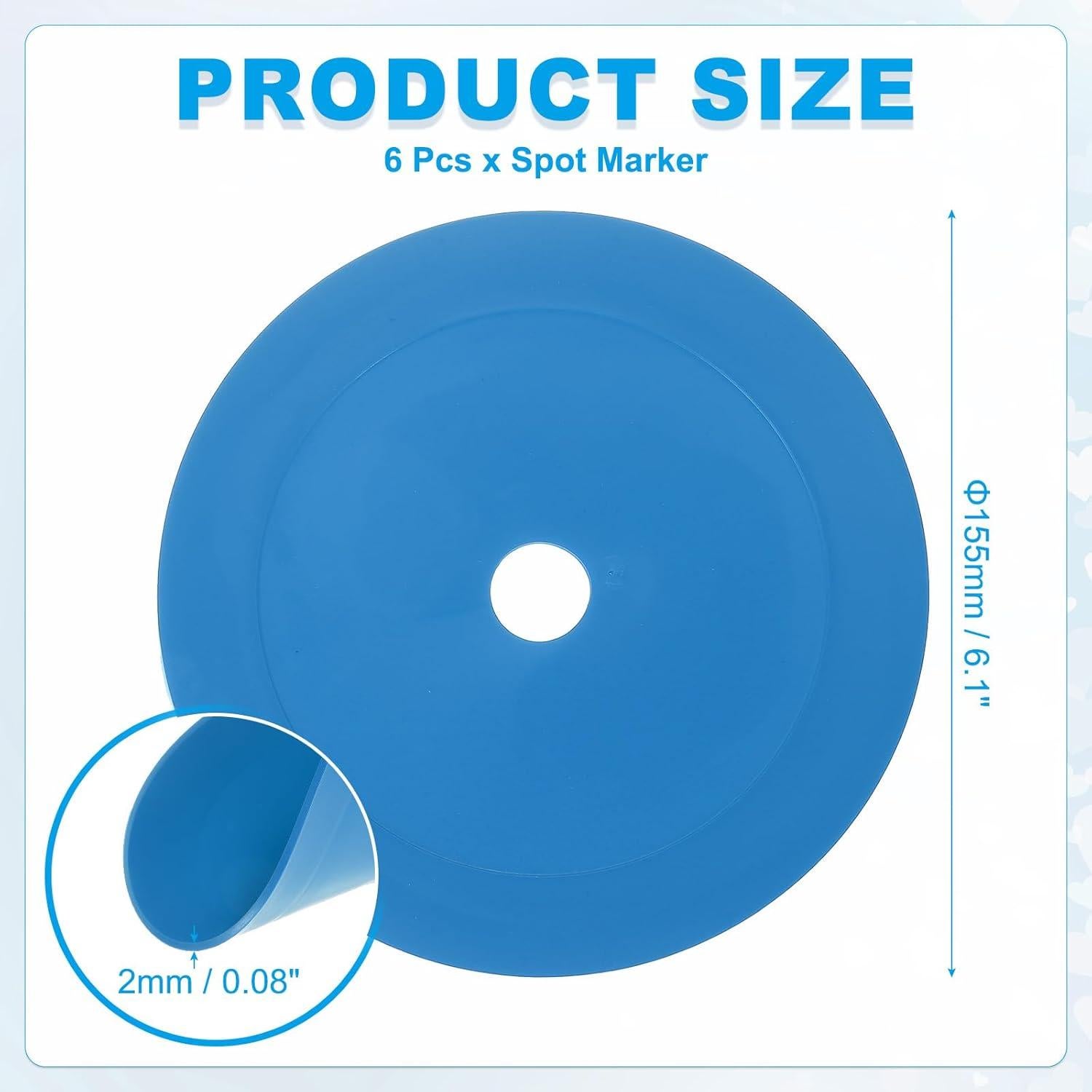 Conos Planos PATIKIL 6 Pcs 15.5 cm para Entrenamiento Deportivo