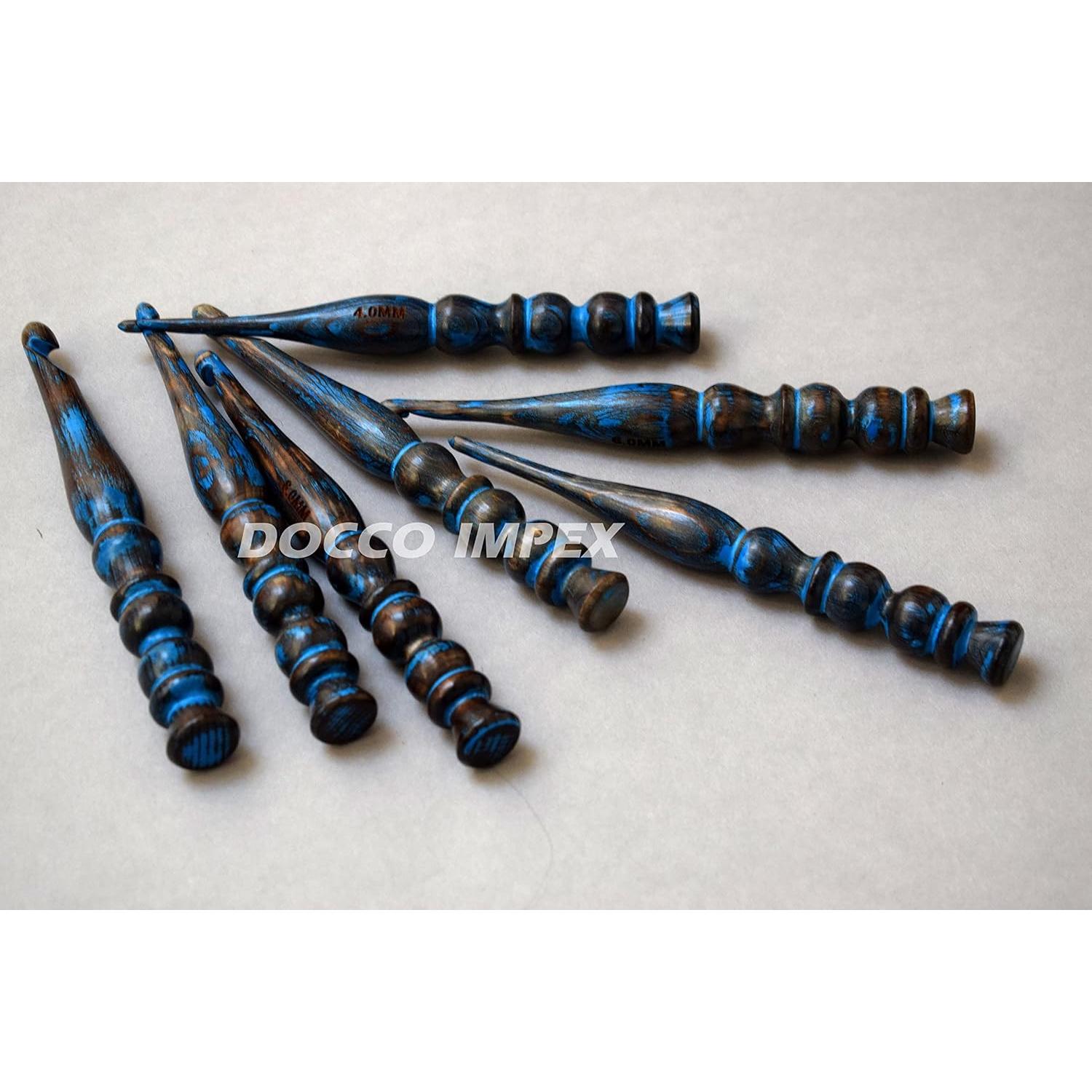 Juego de 7 Ganchos de Crochet de Madera DOCCO IMPEX 4-10 mm