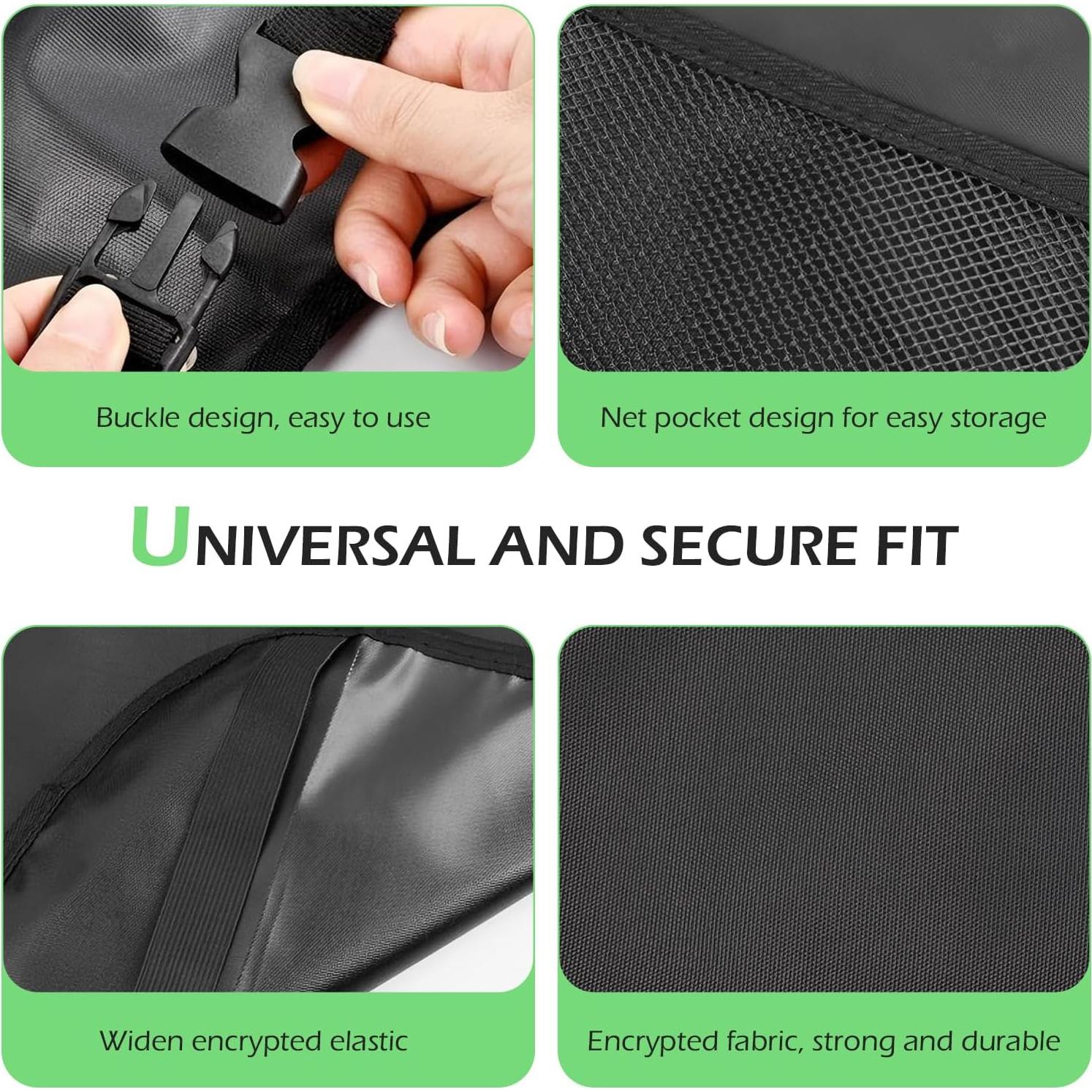 Funda de Asiento Trasero leechio 2 PCS Protector Universal Negro