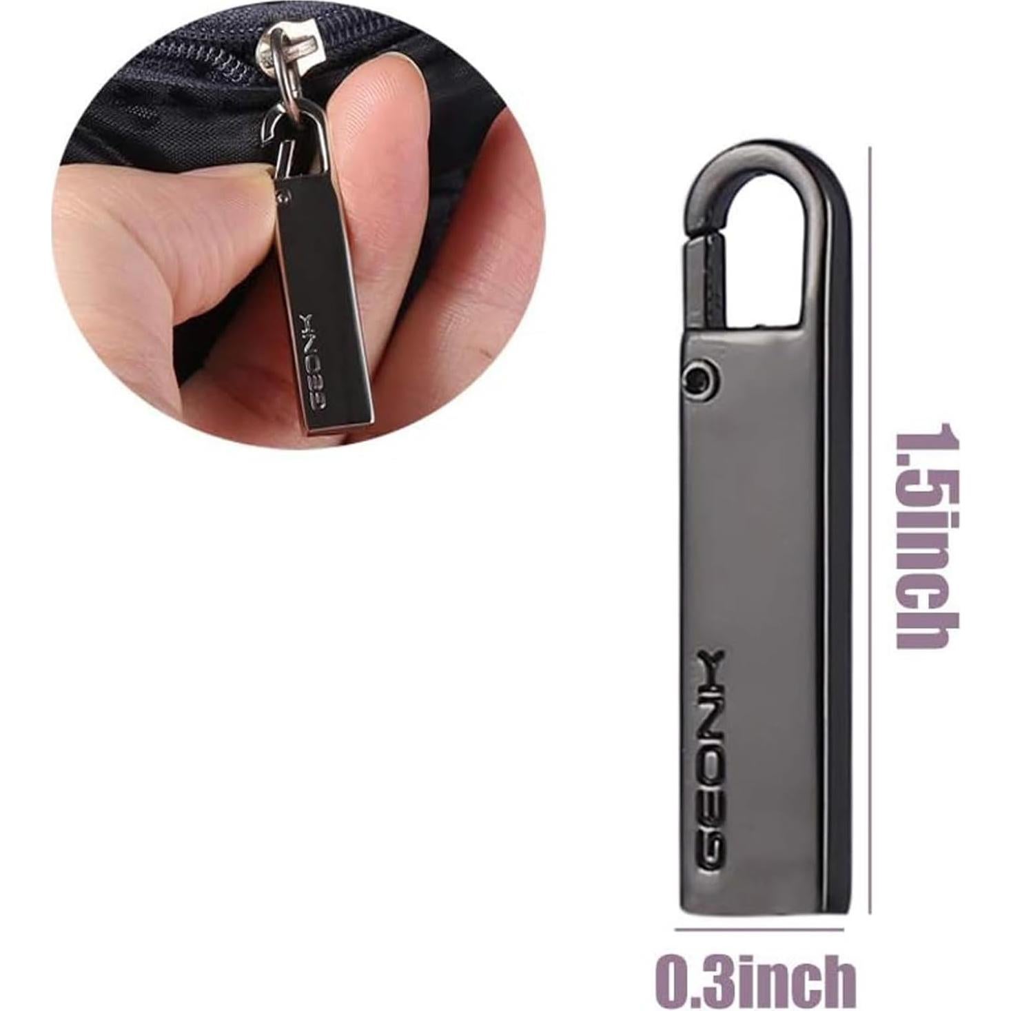 Extensor Tirador de Cremallera Metal Vazkequ Negro Set de 4