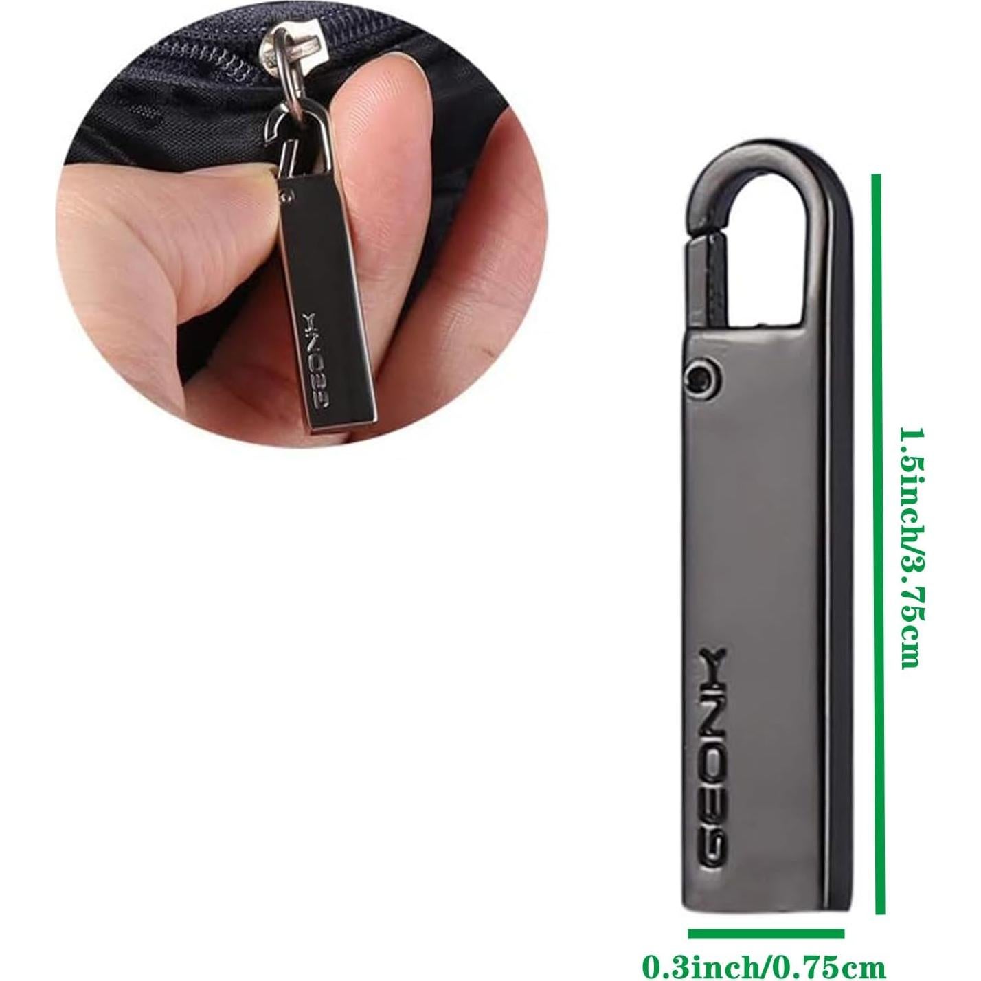 Extensor Tirador de Cremallera Metal Vazkequ Negro Set de 4