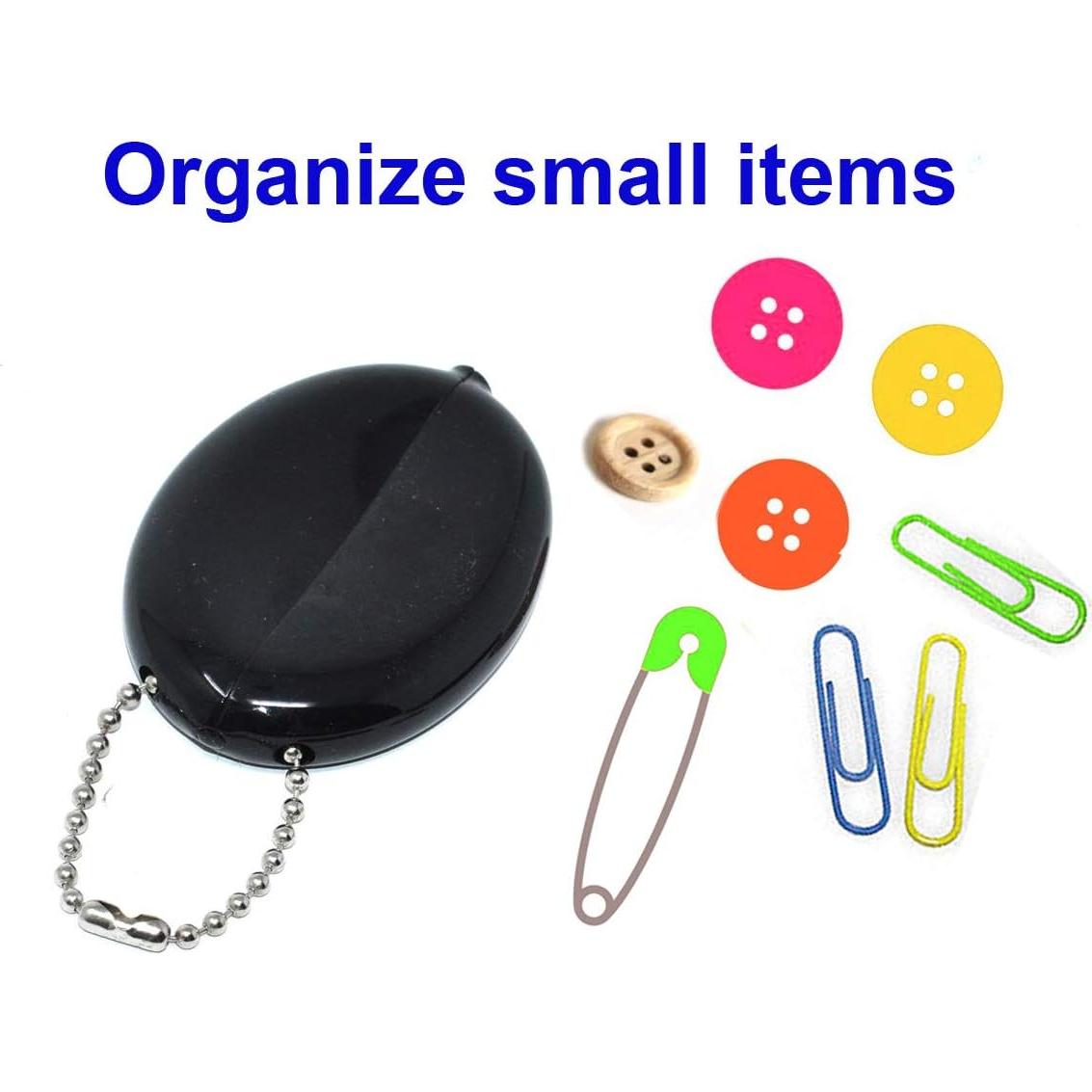 3 Monederos Ovalados de Presión Brinz - Color Negro