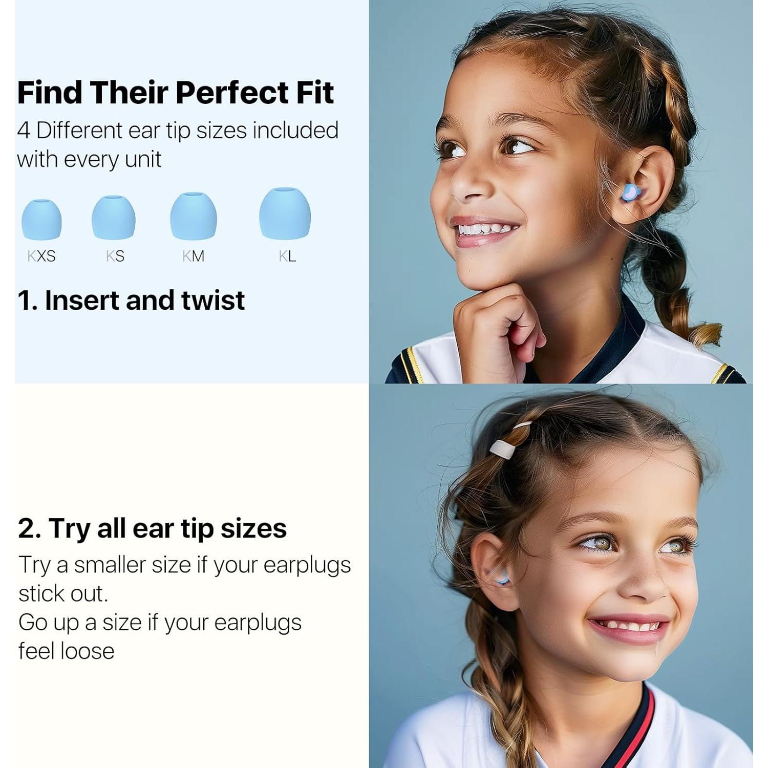 Tapones para Oídos Niños Softvox Reutilizables 26 dB Alivio Ruido