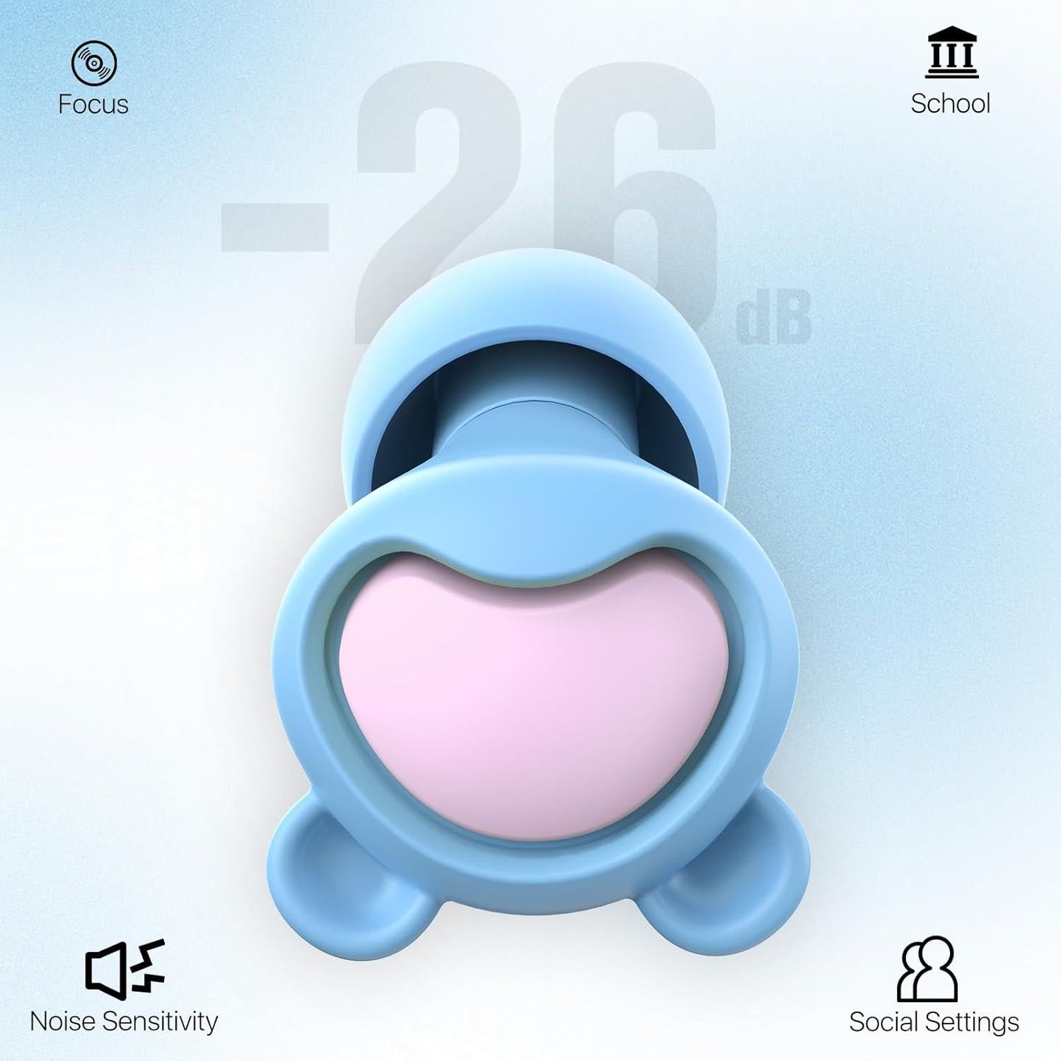 Tapones para Oídos Niños Softvox Reutilizables 26 dB Alivio Ruido