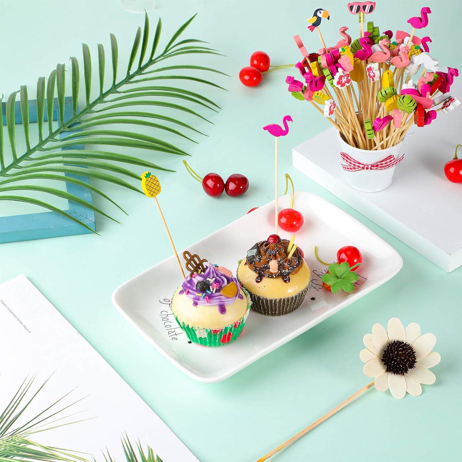 Picks de cóctel tropical Patelai - 100 piezas de bambú