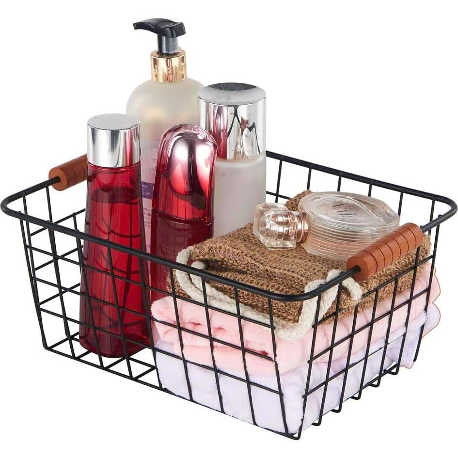 Cesta de Almacenamiento JUNCHU CHERRY 2 Piezas con Mango de Madera