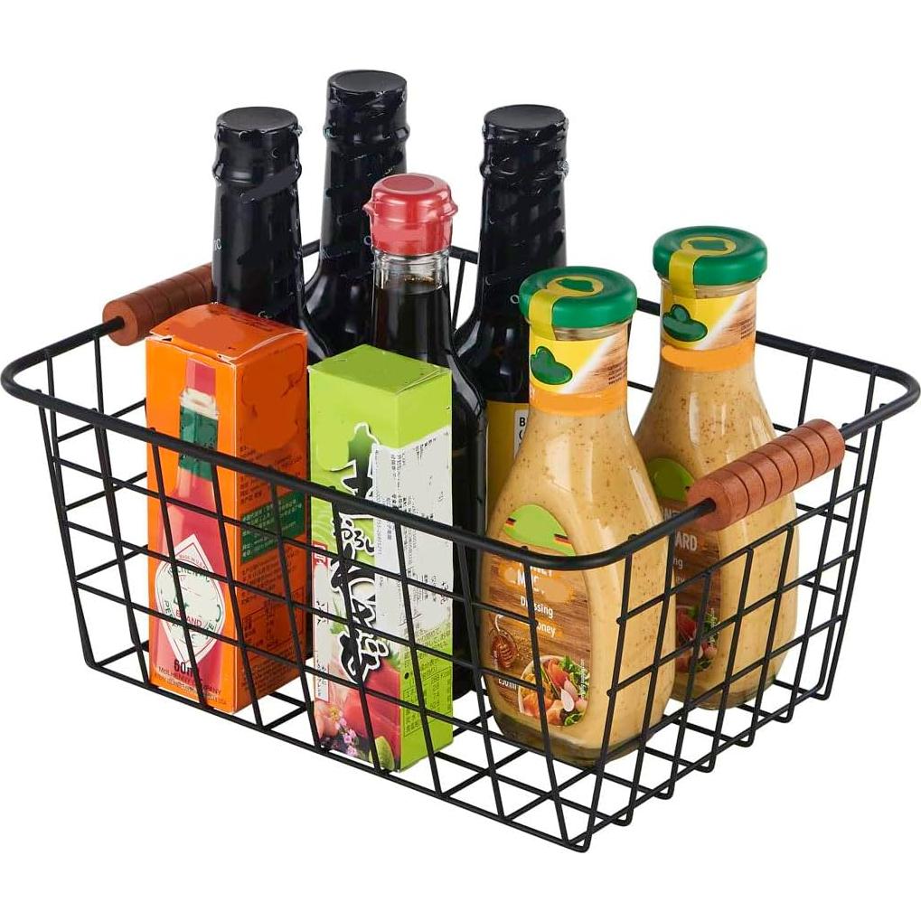 Cesta de Almacenamiento JUNCHU CHERRY 2 Piezas con Mango de Madera