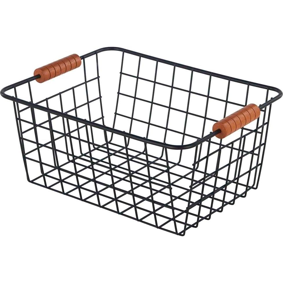 Cesta de Almacenamiento JUNCHU CHERRY 2 Piezas con Mango de Madera