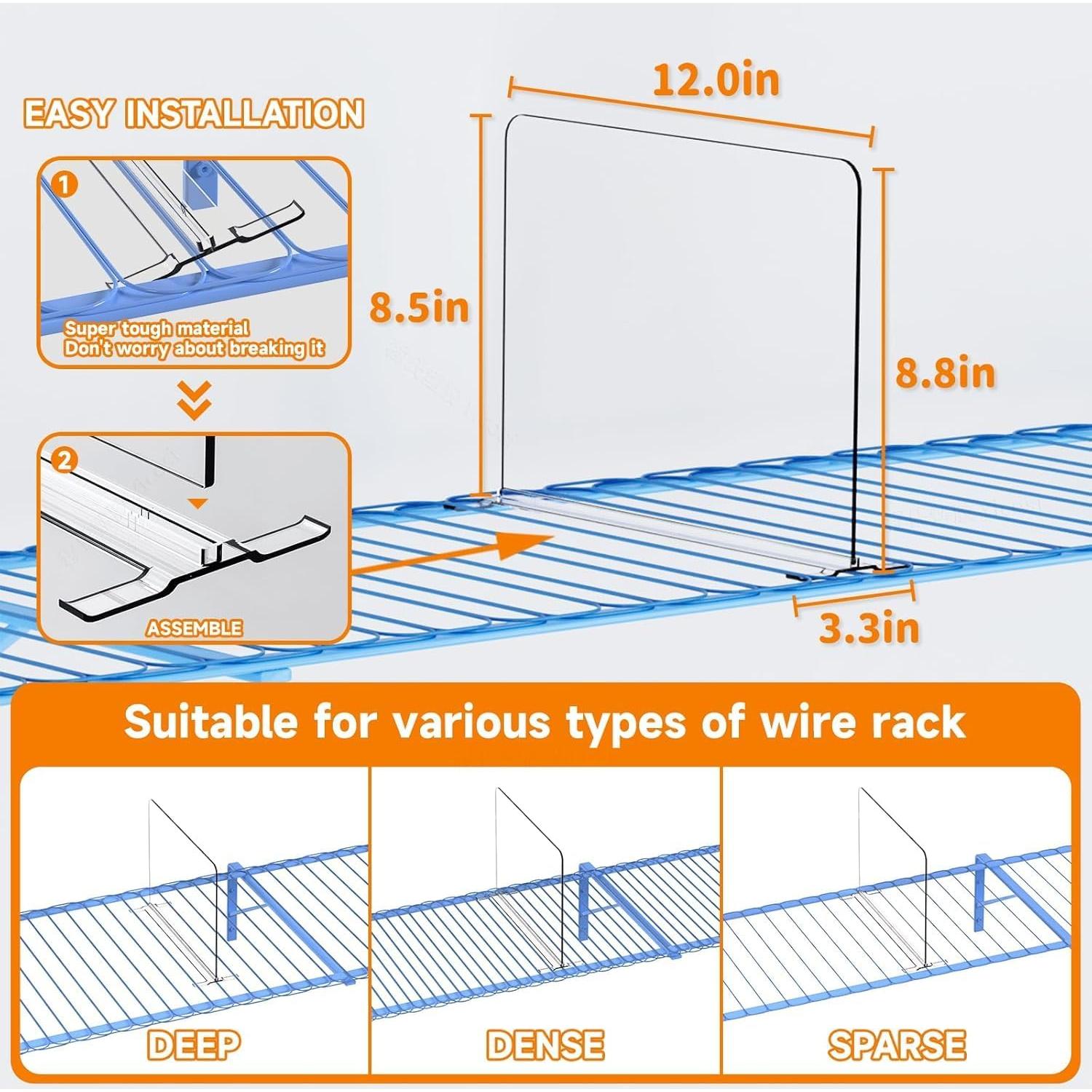 Divisores de Estante Ajustables DOLRRCM - Conjunto de 4
