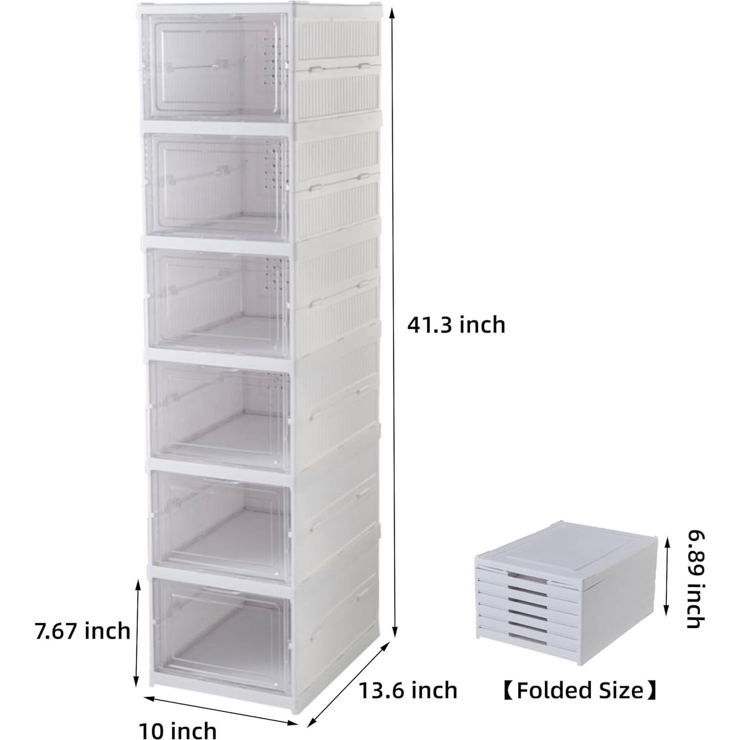 Organizador de Zapatos Plegable ZLLZUU 6 Niveles Transparente