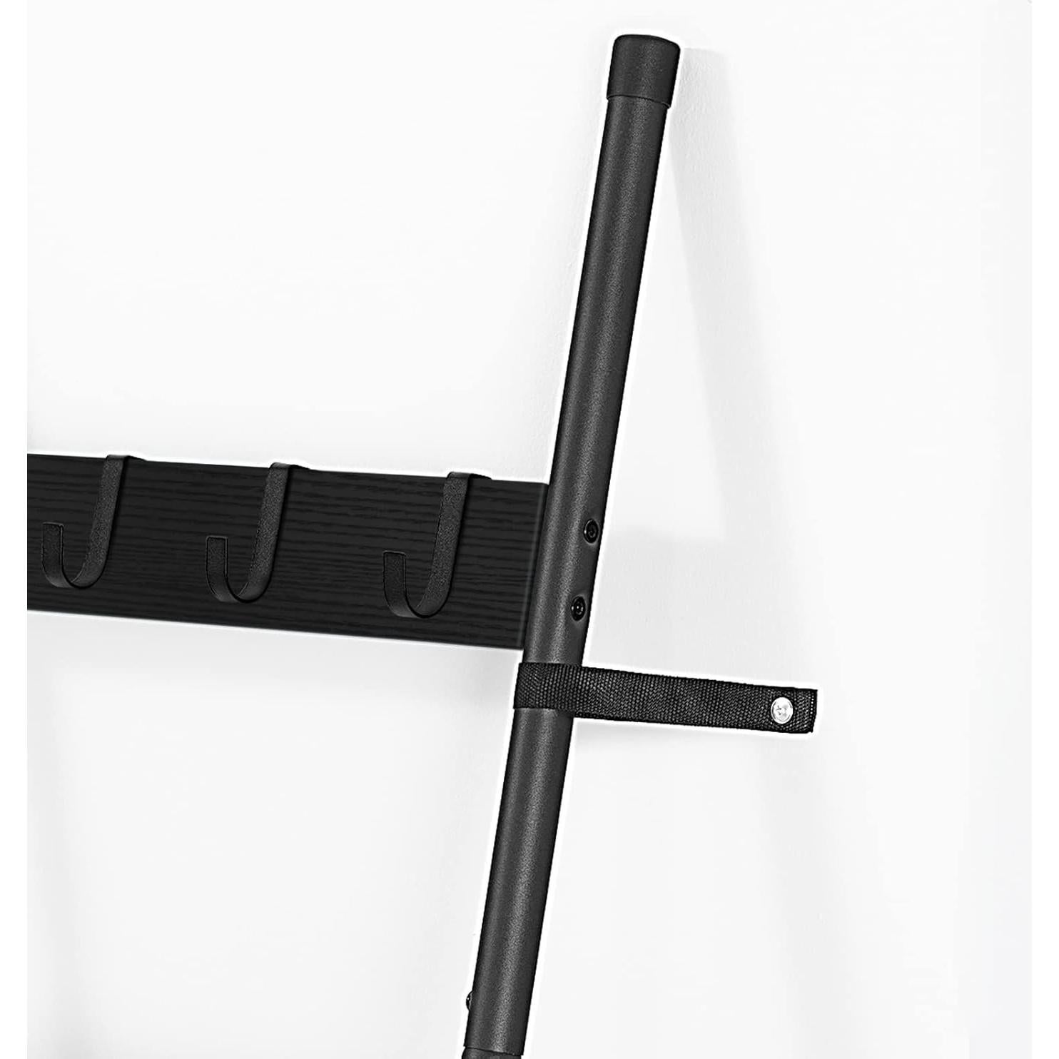 Escalera de Mantas HOOBRO Negra, Estante de 5 Niveles para Toallas