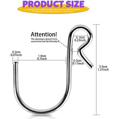 Ganchos en S de Acero Inoxidable HNYYZL - 20 Unidades Alta Resistencia