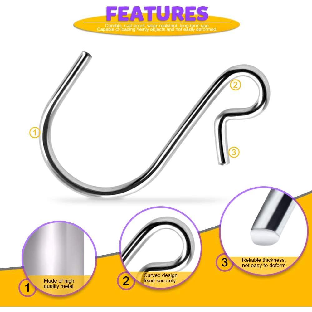 Ganchos en S de Acero Inoxidable HNYYZL - 20 Unidades Alta Resistencia